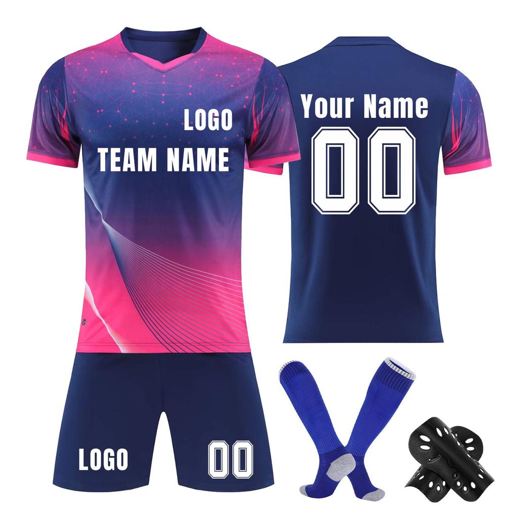 Personalised Shirts Kit Mens Girls With Name Number Custom Football Jerseys For Boys Training Suit