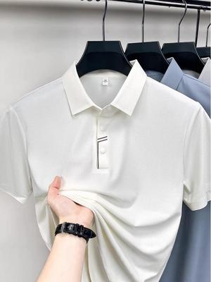 Мужская футболка-поло с коротким рукавом из ледяного шелка - Летний стиль business casual