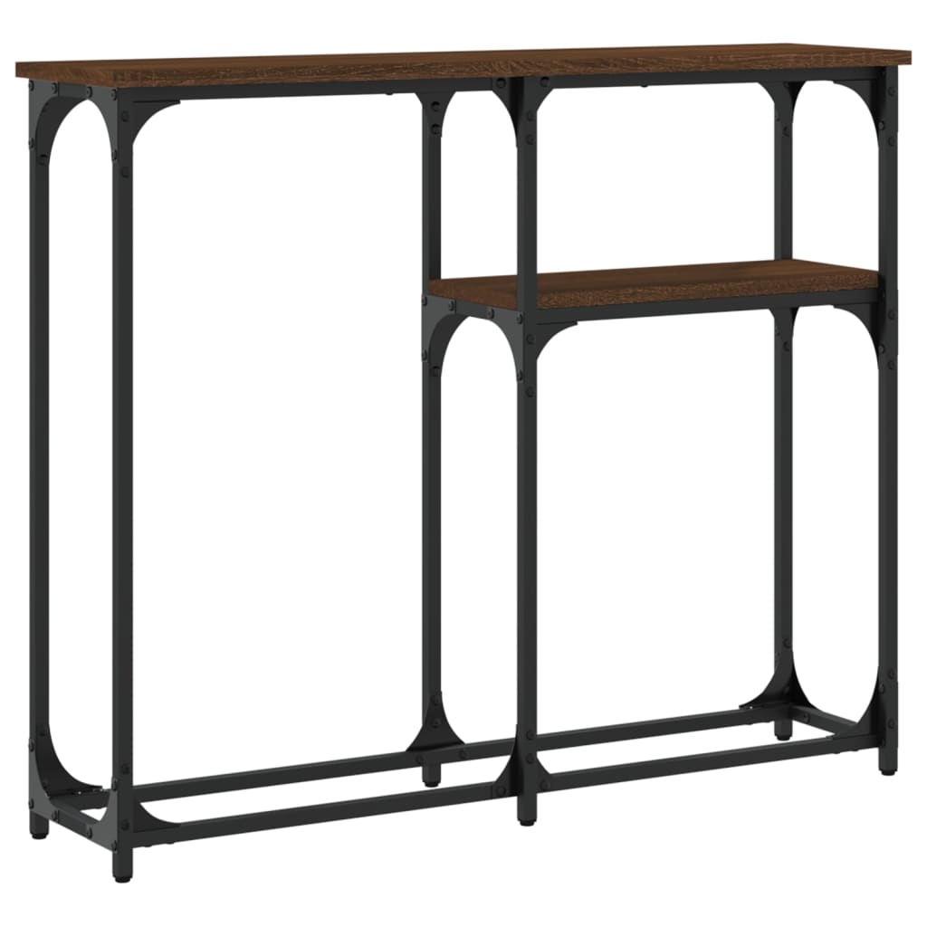 Console Table Brown Oak Effect 90 x 22.5 x 75 cm Wood Based Panel