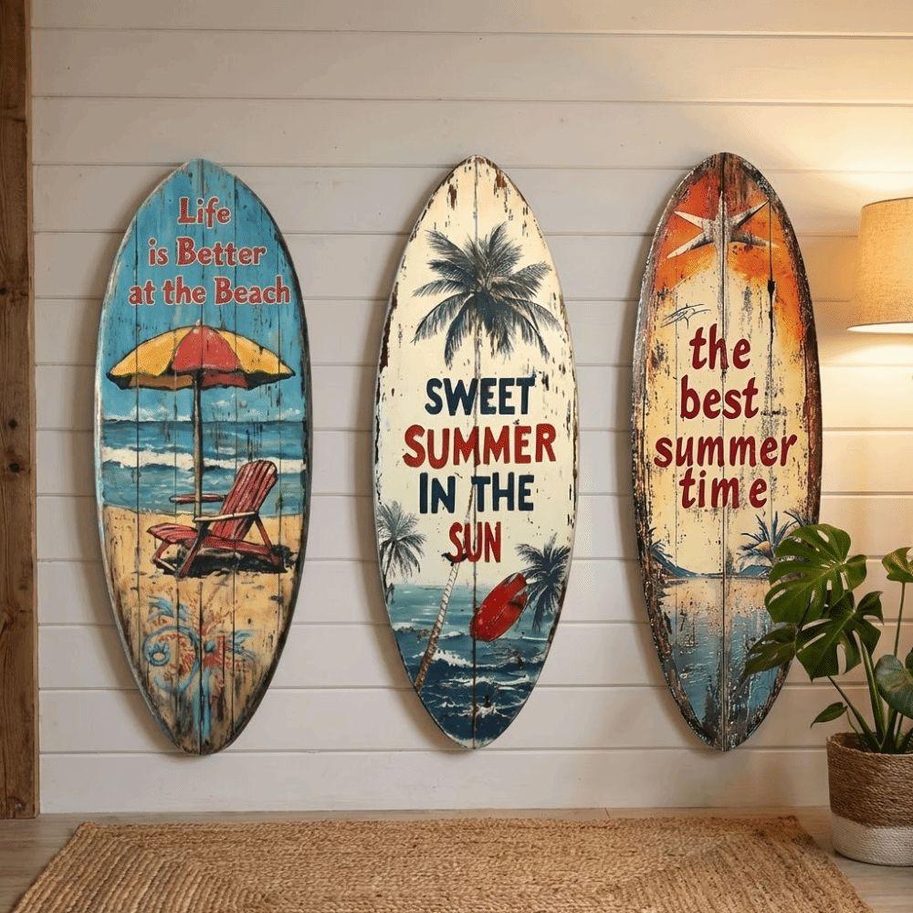Summer Surfboard Wall Hanging Colorful Beach Decor Wall Art  Home Bedroom Decor