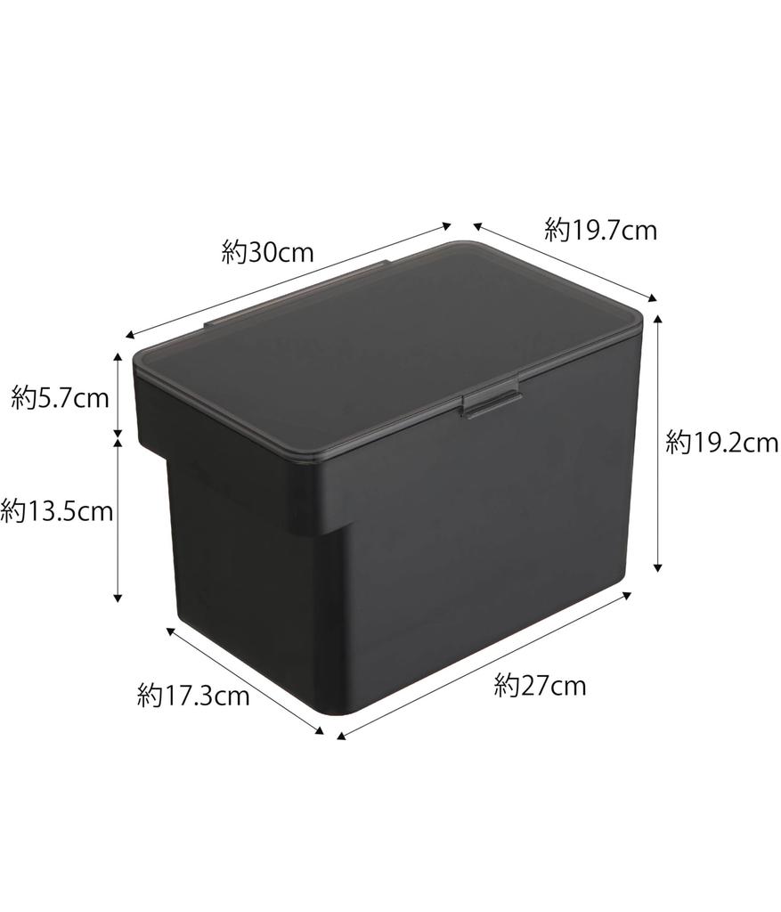 Yamazaki Герметичный контейнер для корма для домашних животных Jitsugyo 3,5 кг с мерным стаканом Черный Прибл.. Ш30 x Г19,7 x В19,2 см (Когда крышка открыта Примерно. Высота 37,5 см) башня