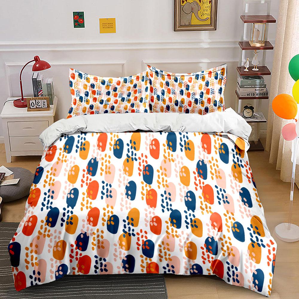 Abstract Colorful Dot Design Bedding Duvet Cover Set Duvet Cover Pillowcases (1 * Duvet Cover 2 * Pillowcases, without duvet insert)