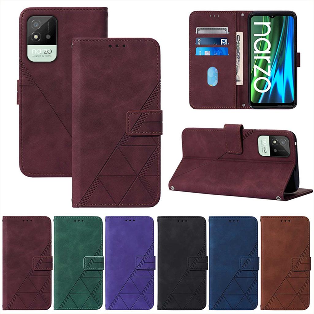Магнитный кожаный чехол-книжка с подставкой для Realme Narzo 80 60 50 Pro 80x 70 60x 50i 30A 20 N65 N63 N55 N53