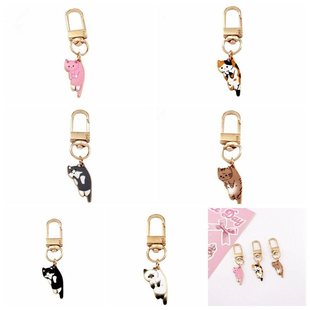 Animal Kitten Charm Zinc Zinc Alloy Keychains Korean Style Creativity Birthday Gift