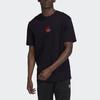 adidas Футболка Originals 3D Trefoil с принтом логотипа, повседневная, с круглым вырезом и коротким рукавом, мужские топы, черная GE0829