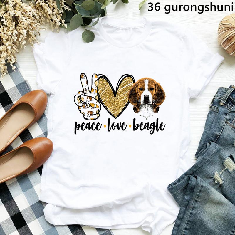 Peace Love Border Colliecockerspanielshih Tzubernese Pyrenees Print Tshirt Unisex Funny Rainbow Leopard T Shirt Girls Tshirt