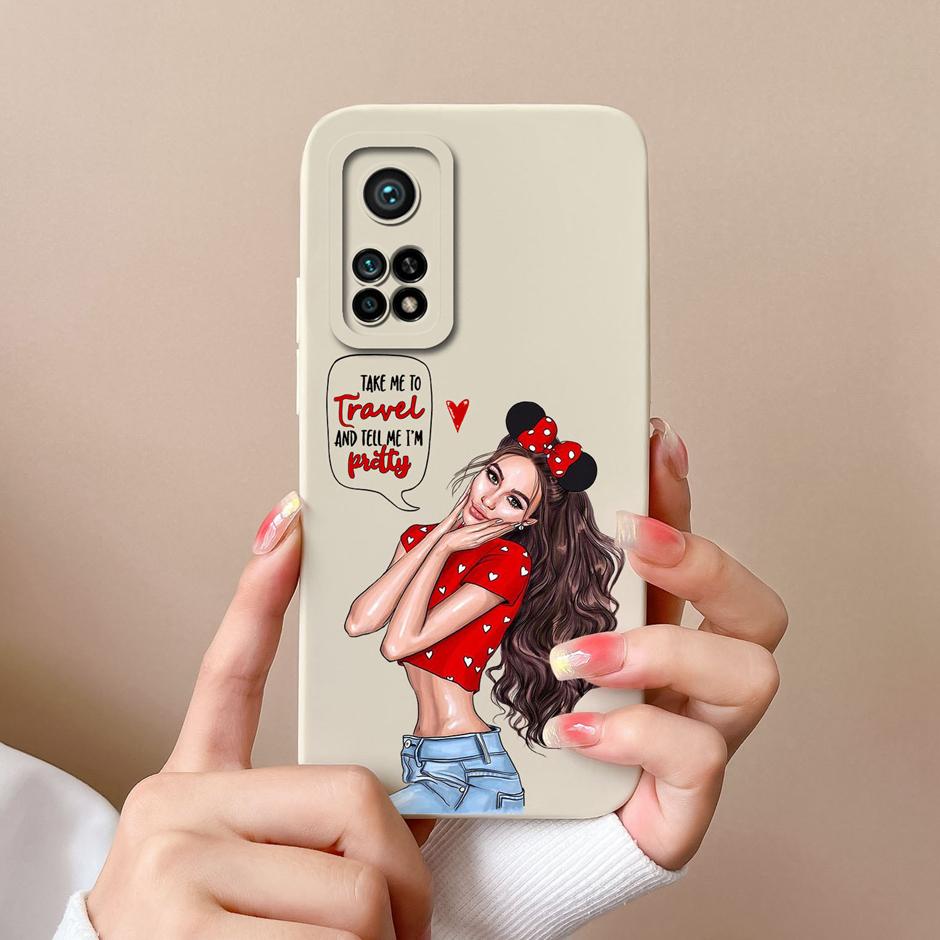 For Xiaomi Mi 10T Pro 5G Case Matte Silicone Shell For Xiaomi10T Pro 5G Sweet Girls Butterfly Cartoon New Design Fashion Funda