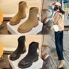 Новые эластичные ботинки осень универсальные ботинки Мартина женские повседневные модные женские ботинки толстый каблук короткие ботинки женские удобные носки ботинки