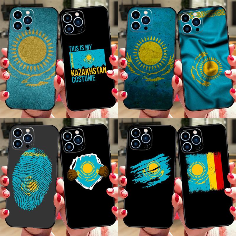 Чехол для телефона с флагом Казахстана для iPhone 16 15 11 12 13 14 Pro Max Mini X XS XR Plus SE2 Funda Coque Capa Cover