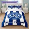 QPR ФК Постельное белье с индивидуальным именем и текстом 1 пододеяльник + 2 наволочки Логотип футбольного клуба Персонализированный подарок для особого случая Декор спальни
