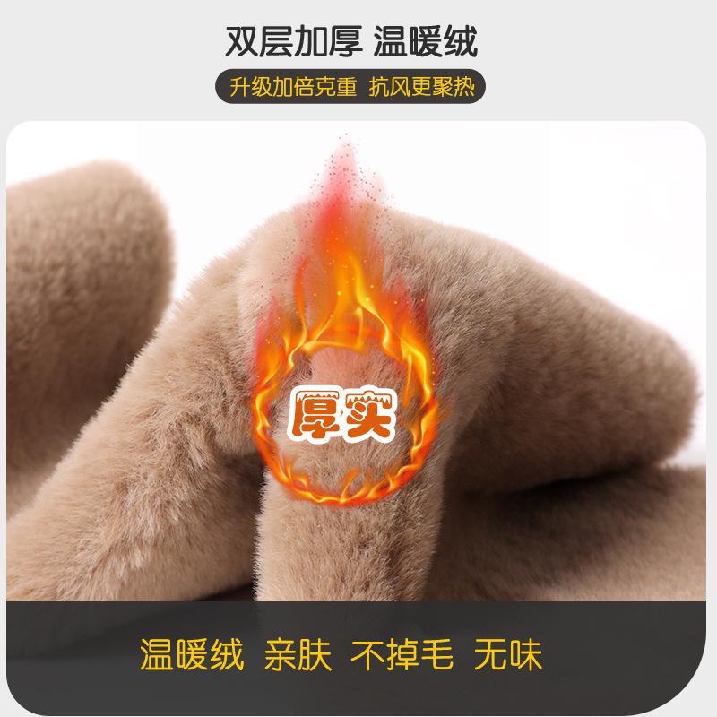 Bear hat, scarf, integrated children's winter thickened warm scarf, anti-fogging lenses, parent-child cycling ear protector