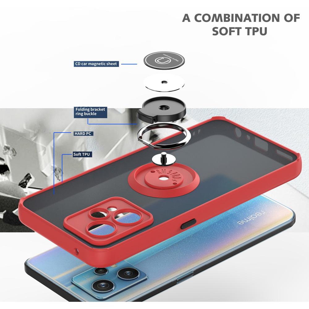 KEYSION Модный матовый чехол для Realme 9 Pro + 9i, противоударный чехол с прозрачным кольцом для телефона OPPO A96 A95 A94 A76 A36 A74 A54 5G