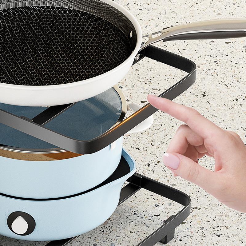 Полка для кастрюль специально разработана для хранения кастрюль и посуды.. Кухонный стеллаж для хранения из нержавеющей стали, раковина, многослойная бытовая стойка, кухонные принадлежности