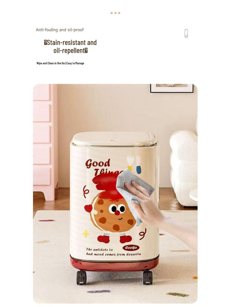 Wheeled Flip-Top Trash Can: Large Capacity for Living Room