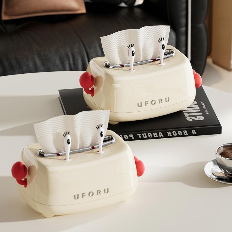Tissue box, cartoon design featuring Mr Crab, an adorable tissue storage box suitable for the living room, bedroom, and bathroom