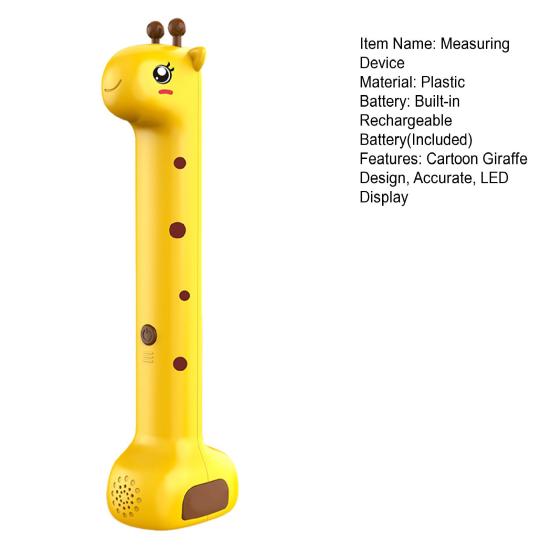 Kids Digital Height Measuring Device Cartoon Giraffe Cordless Height Stadiometer Portable Accurate Smart Children Adults Height Measurement Scale Tool