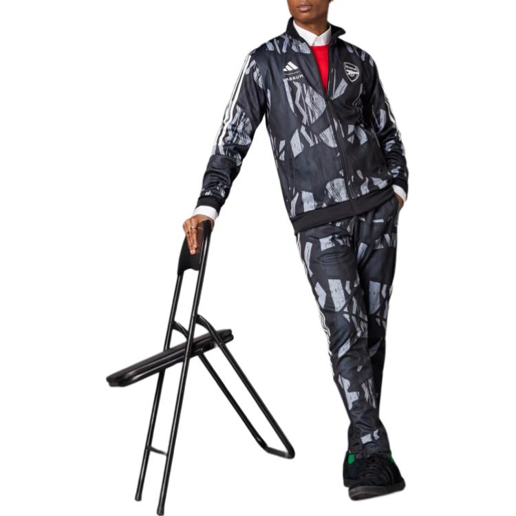 Adidas Arsenal Labrums Tiro Спортивная куртка с колор-блочным дизайном, универсальная, футбольная, спортивная, воротник-стойка, длинный рукав, мужская куртка, черная IW3902