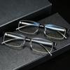 Business Square Half Frame Reading Glasses Men Gradual Adjustment Bifocal Vision Converted Light Multifocal Glasses