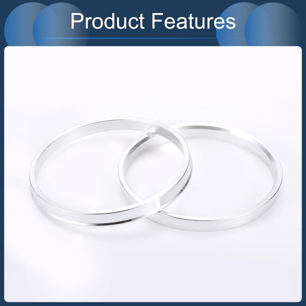 INFINAUTO Hub Centric Ring 100mm OD 93.1mm ID Car Wheel Hub Ring Aluminum Alloy Silver Tone 4pcs