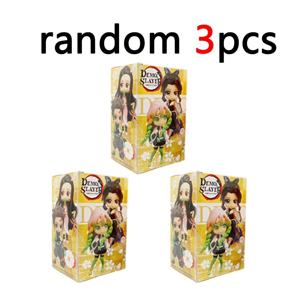 Demon Slayer 8Pcs/Set Q Version Figures Tanjiro Nezuko Rengoku Mitsuri PVC Collectible Model Toy Gift for Anime Fans