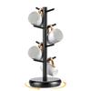 Cup Holders Tree Wooden Rotating Cup Stand with 8 Hooks Coffee Mug