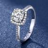 Sterling Silver S925 Moissanite Square Package Ring Does Not Fade Niche One Carat 50 Points Proposal