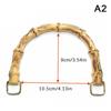 D Shape Round Bamboo Bag Wood Handles Handcrafted Vintage Handbag Replace Straps Diy Bag Accessories Natural Woden Handles