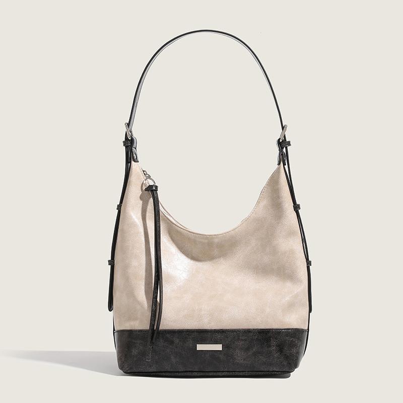 IELGY PU Texture Large-capacity Shoulder Bag, High-end Color Matching Shoulder Bag, Bucket Bag, Tote Bag.