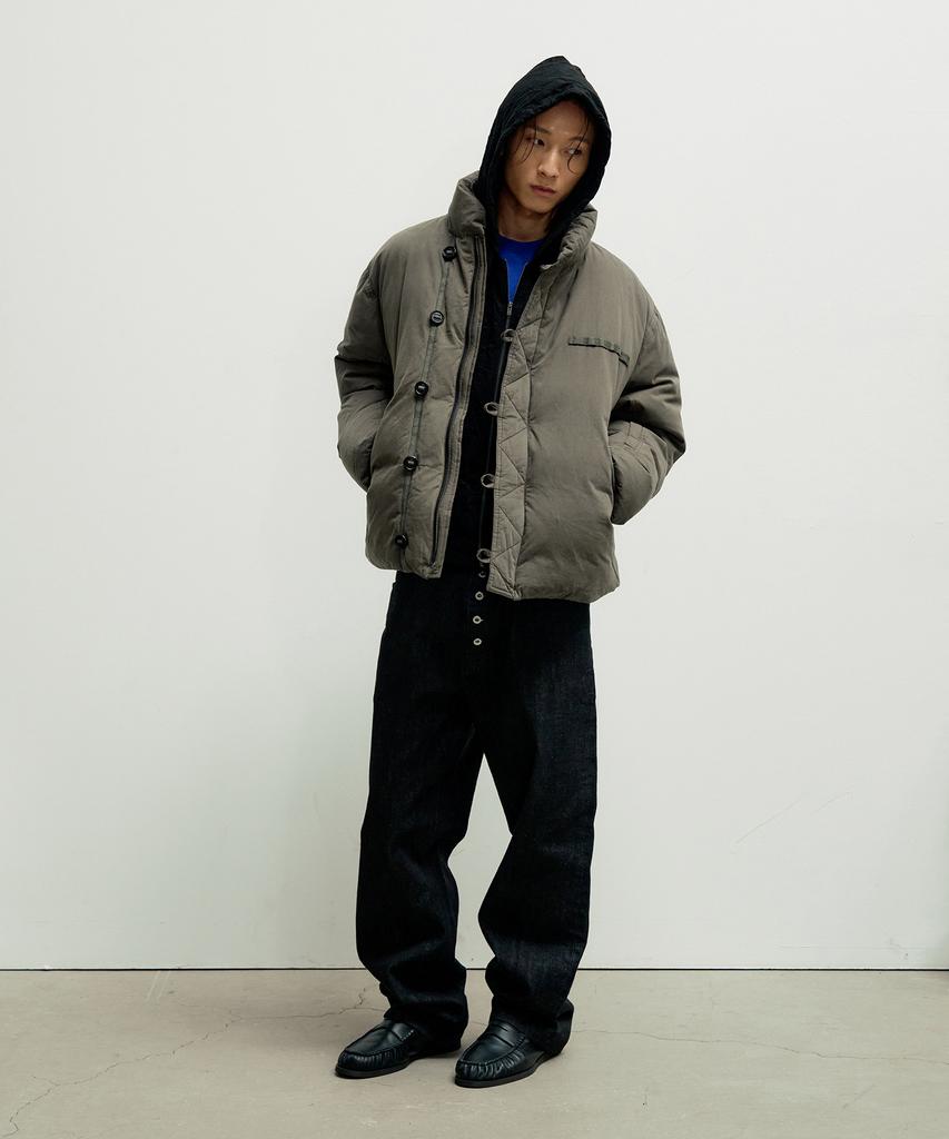 SLOWACID M-69 Garment Down Padded Jumper [Khaki]