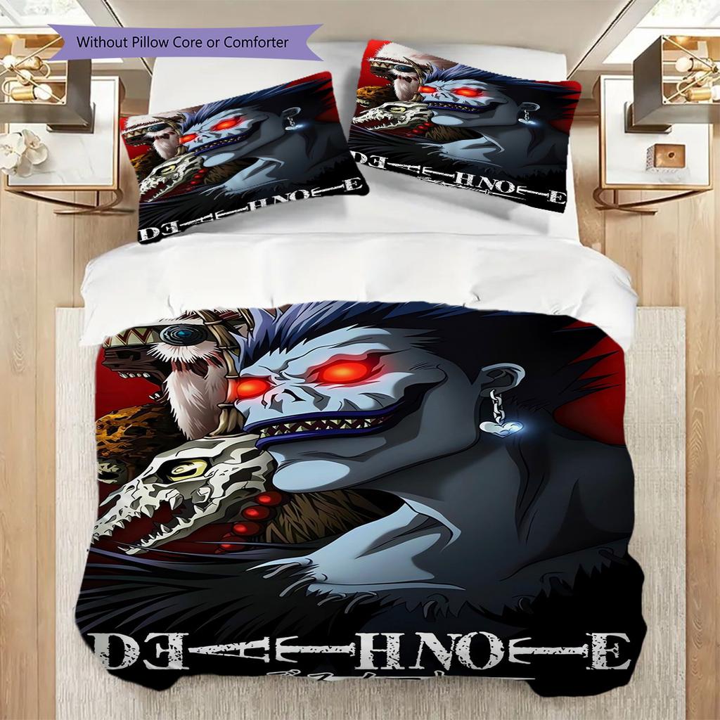Dark Anime Trio Mystery Power Three-piece set (1 * duvet cover + 2 * pillowcase, without core) 2D Flat Bedding set Duvet cover and pillowcase