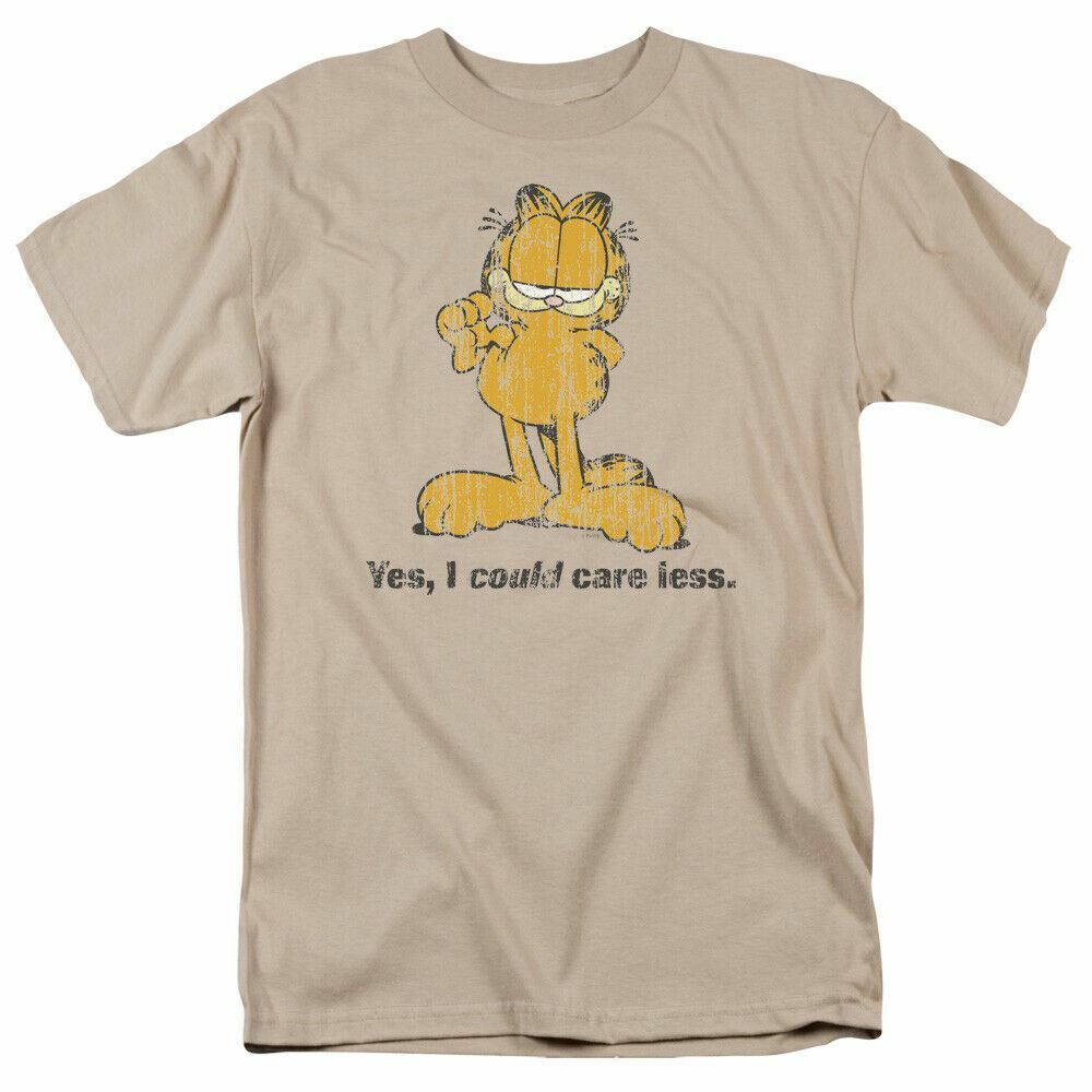 26 Garfield Yes I Could Care Less T Shirt Mens Licensed Jim Davis Comic Tee Sand Unisex T-Shirt