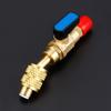 1Pc Brass HVAC A/C Angled Manual Shut-off Ball Valve Adapter Tool 1/4"SAE for R22 R12 R410a Charging Hoses Refrigerant Operation
