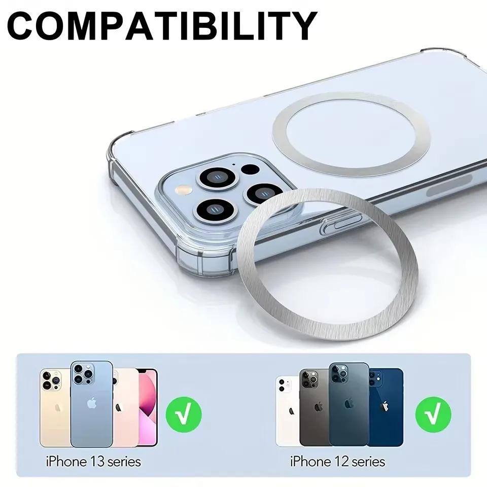 Universal Metal Rings Sticker for Magsafe Magnetic Wireless Charger for iPhone Samsung Xiaomi Car Phone Charger Plate Iron Sheet