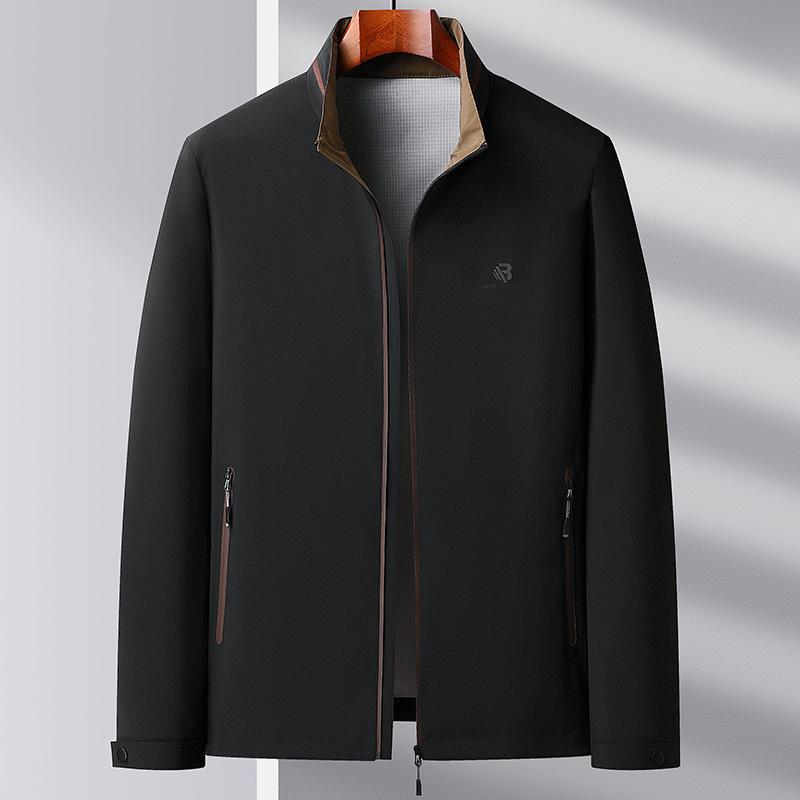 Spring Jacket Jacket Business Spring and Autumn Middle-aged Dad Casual Jacket Men's Stand Collar
