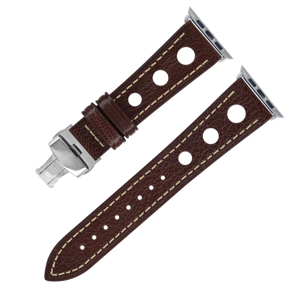 Suitable for Apple Watch Leather Butterfly Buckle Strap