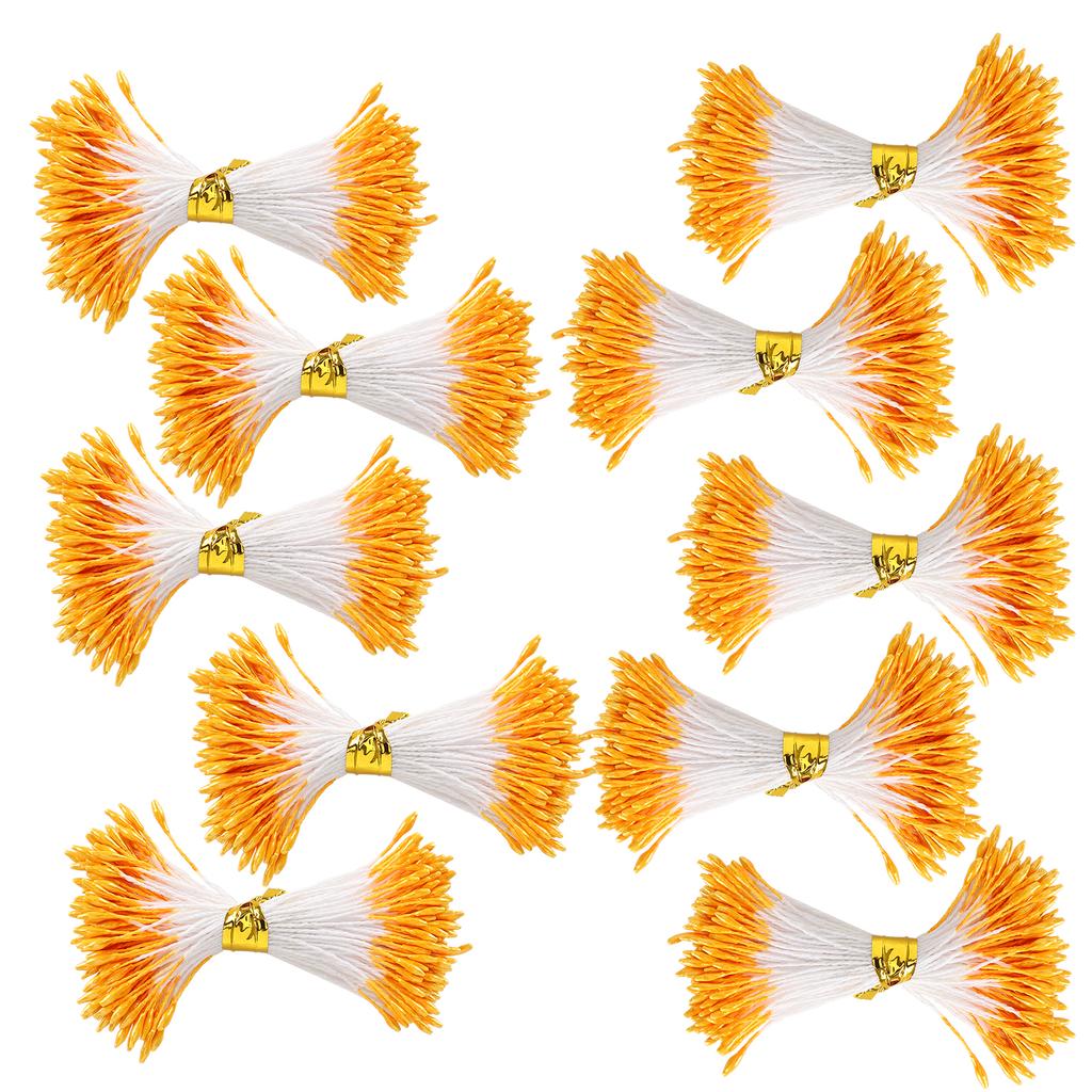 900 шт. искусственные тычинки гипсовые оранжевого цвета двухконечные имитация букета