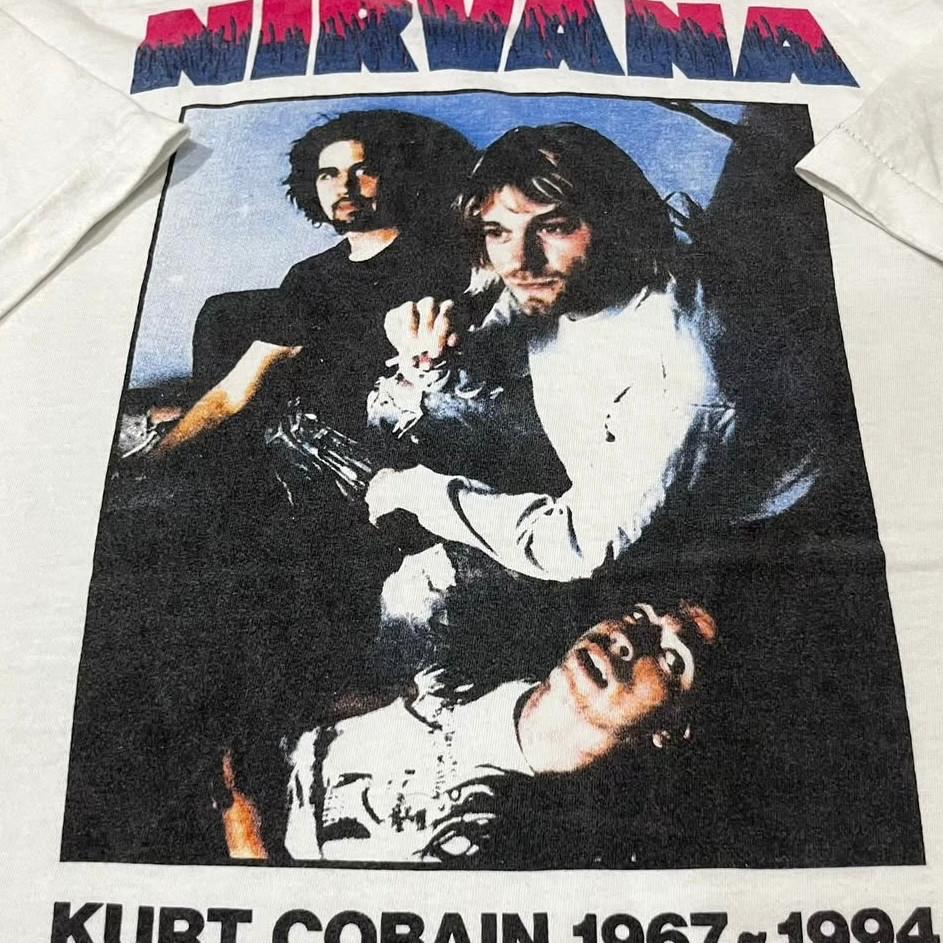 Курт Кобейн 1967-1994 Мемориальная винтажная футболка Nirvana Размер L Однострочный шов РЕПРИНТ