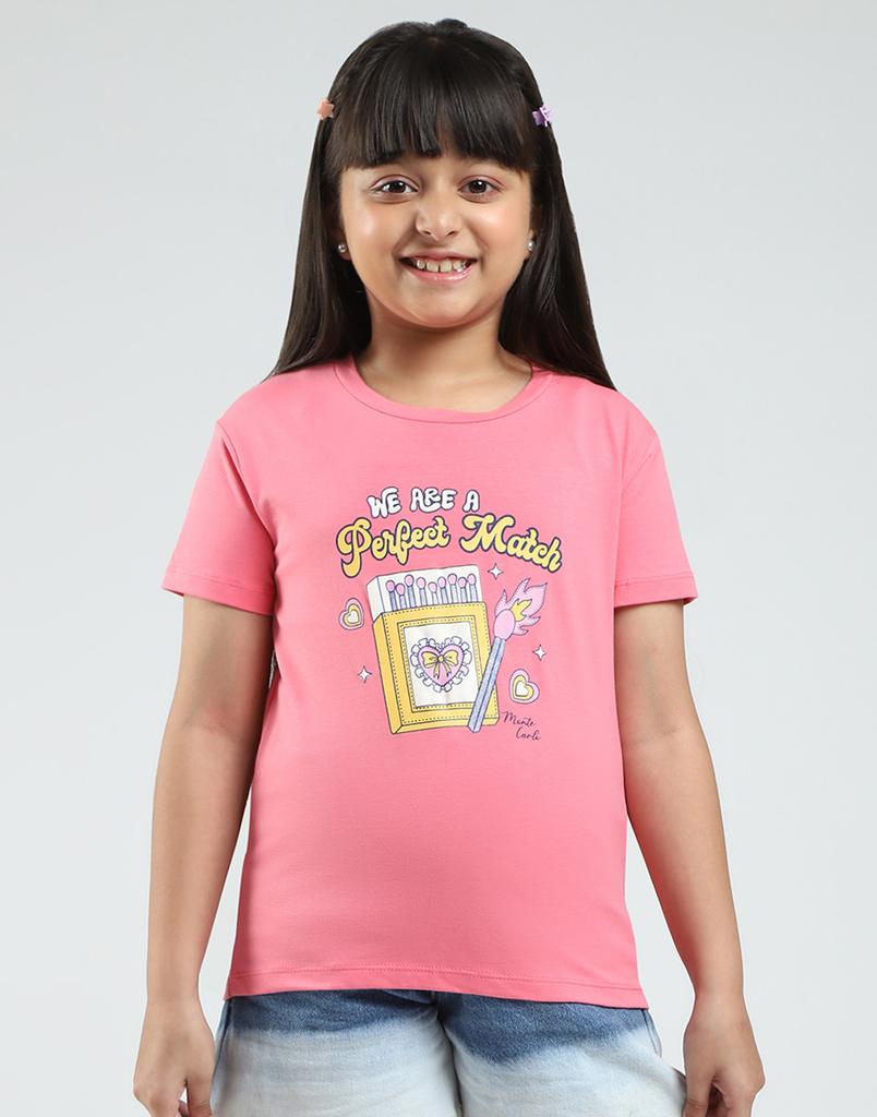 MONTE CARLO Комплект из 2 топов с принтом, с круглым вырезом и рукавом до локтя для девочек