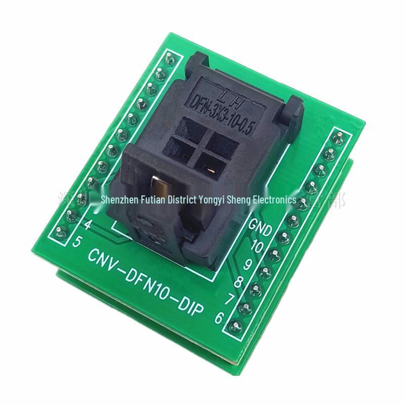 DFN3X3-10L(0,5) Тестовый сокет - Адаптер для программирования микросхем DFN10, Позолоченный, Шаг 0,5 мм