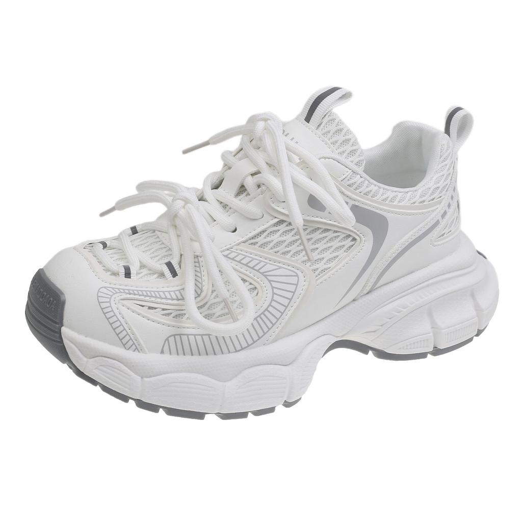 Daddy Shoes Women's 2025 New Summer Women's Shoes Versatile Platform Popular White Shoes Heightening Casual Sports Shoes