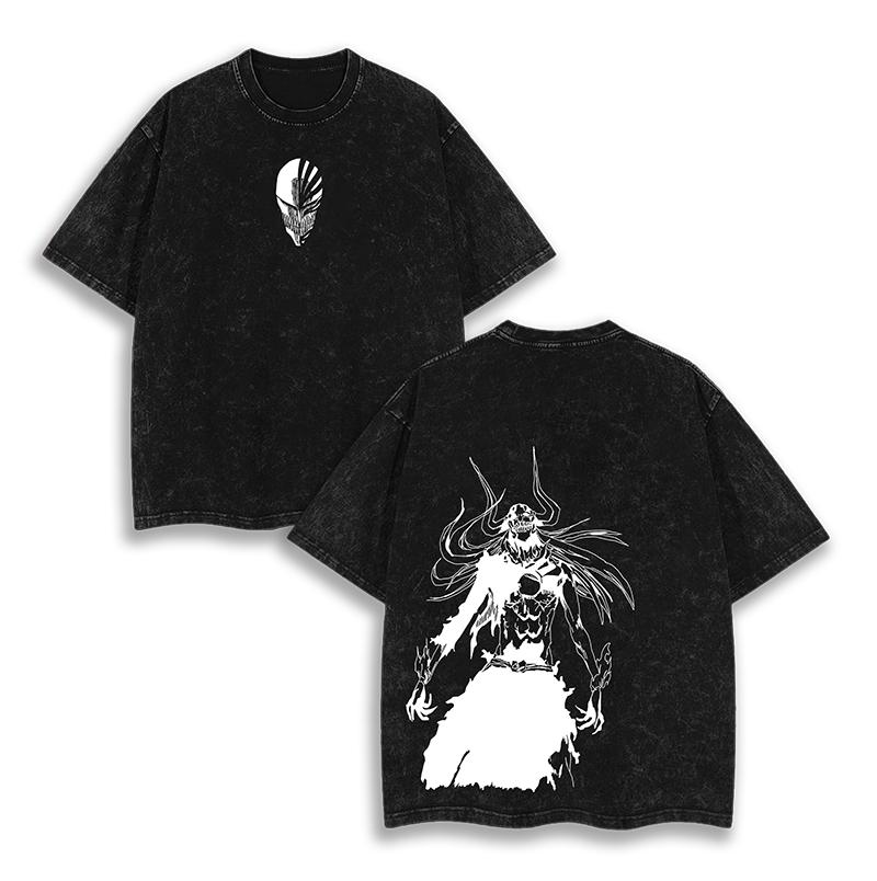 2026 Hot Sale Bleach Washed T-Shirt Oversized Anime Manga Street Y2k T-shirts Men Women Heavy Cotton Short Sleeves Female Male Loose Clothing Top