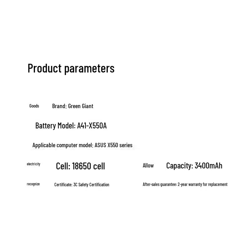 llano Replacement Laptop Battery A41-X550A for ASUS