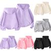 Children's Fashion Solid Color Long Sleeved Casual Jacket Zipper Hoodie Sweatshirt  Jacket