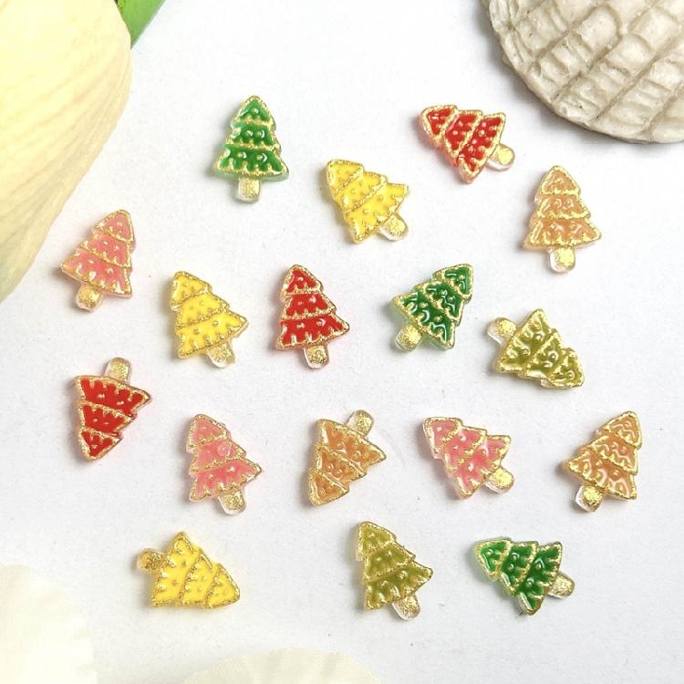 Набор из 20 штук Роскошные смоляные charms для ногтей Елочка Камни для нейл-арта для стойкого DIY-маникюра Праздничное мероприятие
