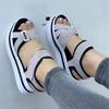 2025 New Foreign Trade European and American Large-size Platform Sandals Women's Supply Flat-bottomed Velcro Women's Beach Sandals