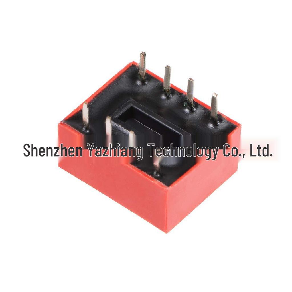 10PCS 2.54mm Red/Blue 4-Position DIP Switch, Straight Flat Slide, 5 per Group