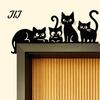 Interior Wall Decor Hanging Metal Cat Door Topper, Cute Cats Frame Decor, Black Art, Modern Abstract Silhouette Art Minimalist Home Decoration