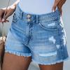 Женские летние повседневные джинсовые шорты с высокой талией, потертые джинсовые шорты