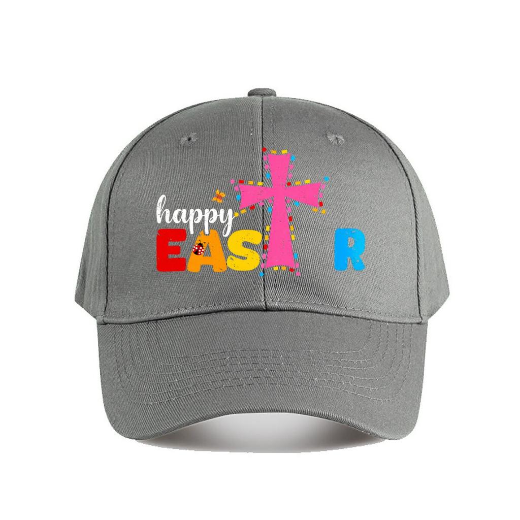 Happy Easter Colorful Cross Baseball Cap Fashion Unisex Sunhat Womens Outdoor Sports