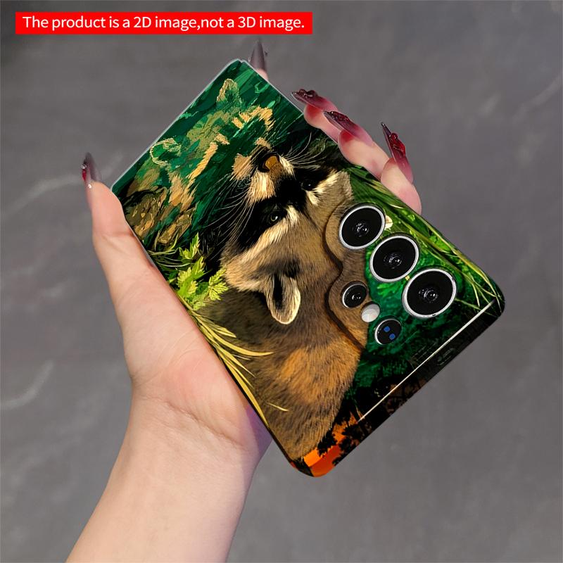 2DFlat Samsung phone case Raccoon Drinking by Pond, Nature Scene Phone Case Applicable to Galaxy S23 S24 S25ULTRA S26 A12 A14 A15 A16 A54 A55